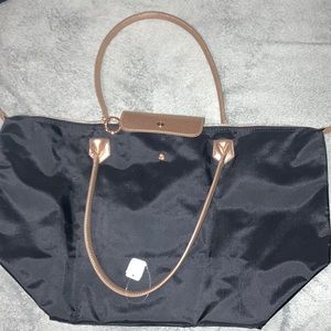 Bath & bodywork big tote bag black rose gold glitter candle perfume NWT duffle